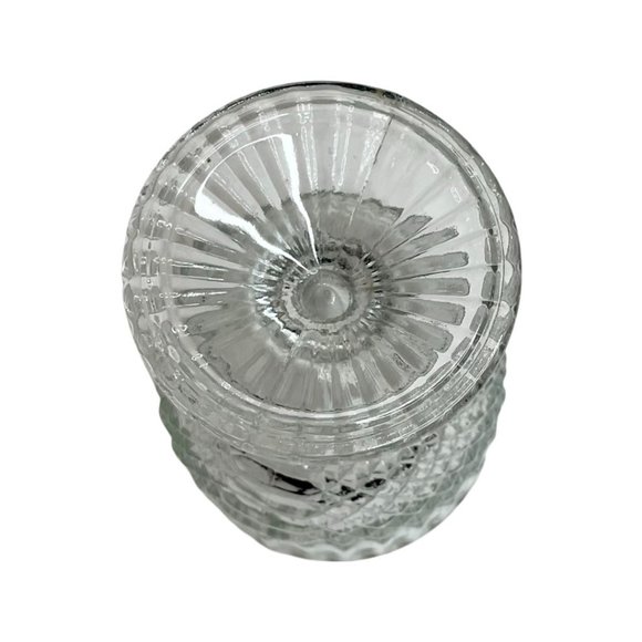 Vintage Clear Glass Diamond Point and Ribbed Goblet - Picture 3 of 3